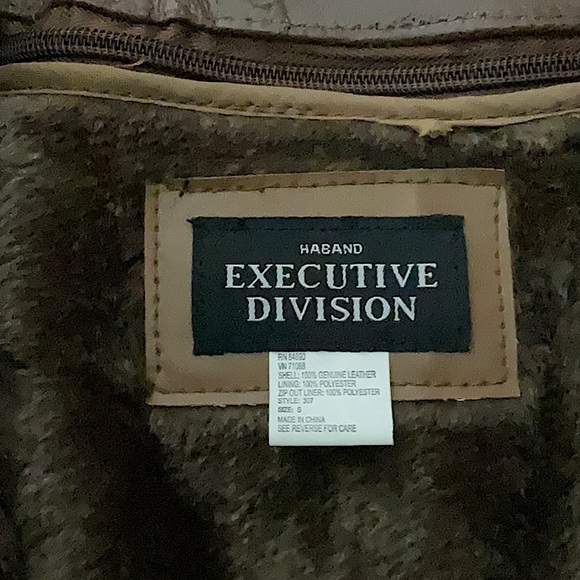 HABAND Executive Division Men’s Medium Brown Leather Coat With Zip In Lining - Picture 7 of 9